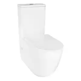 Унитаз-компакт Azario RIANO AZ-1307A напольный, безободковый, со смывом Торнадо, в комплекте с бачком и сиденьем микролифт, Белый глянцевый