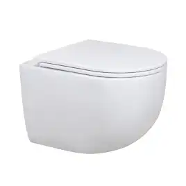 Унитаз подвесной AVS Спутник 801-0038-P-T2-GW безободковый, со смывом Торнадо, белый