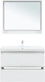 Тумба под раковину Aquanet Милан 100 белый глянец, подвесная, 336370