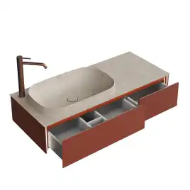 Тумба под раковину Kerama Marazzi MAGICA 120 см, MA.120.2\VR.M подвесная, Венецианский красный