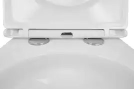 Подвесной унитаз Azario Teramo AZ-0053-UQ3 безободковый, смыв Торнадо, в комплекте с сидением микролифт, Белый глянцевый