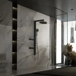 Душевая система  Vincea Inspire VSFS-3I11MB VSFS-3I11MB для ванны с изливом, черный матовый