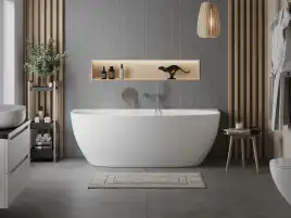 Акриловая ванна BELBAGNO 170х80 BB83-1700-W0 овальная, пристенная, без перелива, Белая