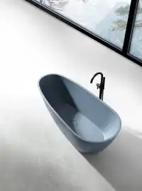 Ванна  Abber Dortmund 170х75 AM9911G из искусственного камня, Серая матовая