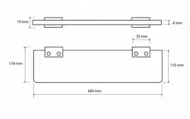 Полка стеклянная 60 см BEMETA NERO Черная матовая 135002240
