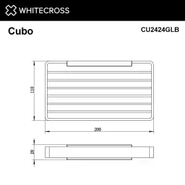 Мыльница Whitecross CUBO gold brushed, CU2424GLB, Золото брашированное