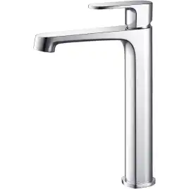 Смеситель для накладной раковины Aquatek Оберон AQ1204CR, однорычажный, высокий, Хром