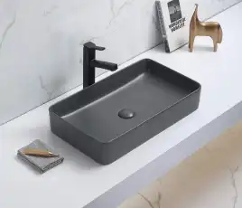 Раковина накладная CeramaLux 605х350х110 78189MDH-2 , цвет Серый