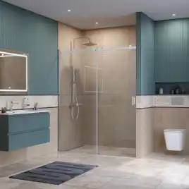 Душевая дверь BelBagno SOFT_CLOSE-2-BF-1-160-C-Cr стекло прозрачное, профиль Хром