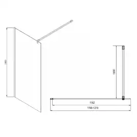 Душевая перегородка Azario 120 AZ-NAR6310 1200 Black, профиль черный, стекло Прозрачное