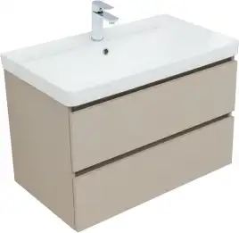 Тумба под раковину Aquanet Вега 2.0 80 бежевый, подвесная, 337943