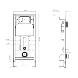 Инсталляция для унитаза AVS 809-0006-7732C с отверстием для дезинфицирующих таблеток