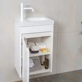 Тумба с раковиной AVS Миниатюра 40 L белая, K821-08-400L-WG-04-410WG