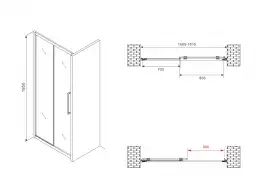 Душевая дверь Abber Schwarzer Diamant 160 см, AG30160MH, профиль Хром, стекло Матовое