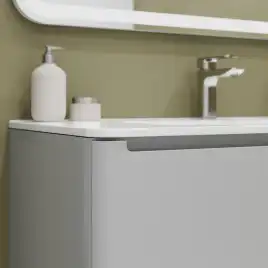 Тумба с раковиной IDDIS Edifice 100, подвесная, Светло-серый, EDI10L0i95K