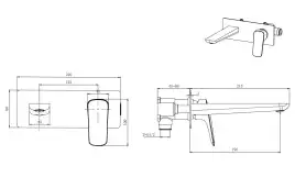 Смеситель для раковины Aquatek Вега AQ1013MB встраиваемый, с внутренней частью, Черный матовый