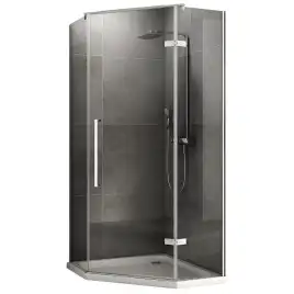 Душевой уголок ABBER Ewiges Wasser 80х80 см, AG05080, профиль хром, стекло прозрачное