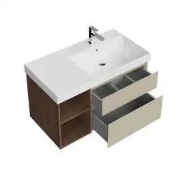 Тумба под раковину Kerama Marazzi CUBO 90 см, CUB.90.2Rh\LIM.N подвесная, Лимо