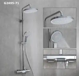 Душевая система Gappo G2495-71 с тропическим душем и термостатом, Хром
