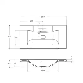 Раковина из литьевого мрамора BelBagno BB900/450-LV-MR-PR