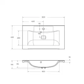 Тумба под раковину BelBagno MARINO-H60-800-2C-SO-RN-P подвесная Rovere Nature