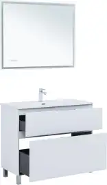 Тумба под раковину Aquanet Алвита New 100 напольная, белый матовый, 344135