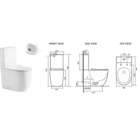 Унитаз напольный Ceramalux TR2176-1 TORNADO, безободковый (Система смыва торнадо)
