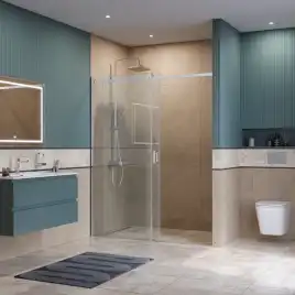 Душевая дверь BelBagno SOFT_CLOSE-2-BF-1-160-C-Cr стекло прозрачное, профиль Хром