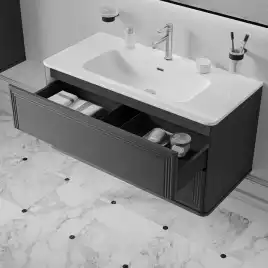 Тумба с раковиной IDDIS Oxford Neo 100, подвесная, Темно-серый, OXN10D0i95K