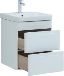 Тумба под раковину Aquanet София 50 белый глянец (2 ящика) 274171