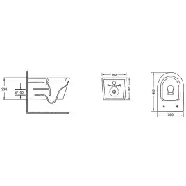 Подвесной унитаз Grossman GR-4477SQ безободковый, смыв торнадо, Белый глянцевый