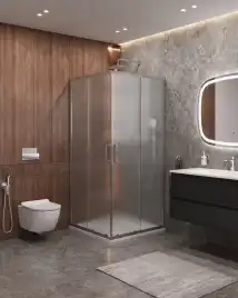 Душевой уголок CEZARES MOLVENO-A-2-100-P-Cr стекло Матовое рифленая, профиль Хром