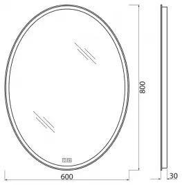 Зеркало BelBagno SPC-VST 60х80 SPC-VST-600-800-LED-TCH-WARM с подстветкой, сенсорный выключатель, с подогревом
