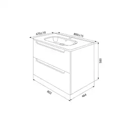 Тумба с раковиной IDDIS Edifice 80, подвесная, Капучино, EDI80C0i95K
