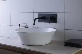 Раковина накладная Aquanet SMART-1 42х42х12,5 круглая, Белая глянцевая