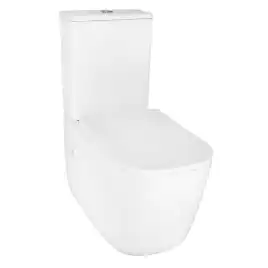 Унитаз-компакт Azario RIANO AZ-1305A напольный, безободковый, со смывом Торнадо, в комплекте с бачком и сиденьем микролифт, Белый глянцевый