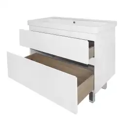 Тумба с раковиной Azario Мила 90 CS00089953, напольная, Белая глянцевая