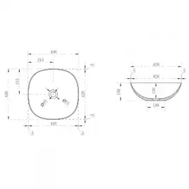 Раковина накладная ABBER KRISTALL 43х43х15 AT2806Opal, квадратная, коричневая