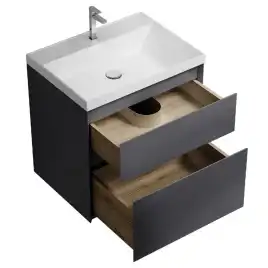 Тумба под раковину Grossman Меркадо 60 подвесная, графит матовый (106077)