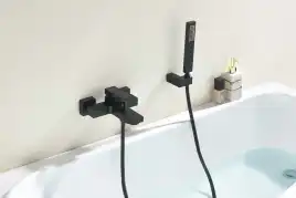 Смеситель для ванны Aquatek Либра AQ1649MB, однорычажный, с коротким изливом, Черный матовый