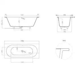 Ванна Salini ORNELLA 170х70 104613M из материала S-Sense, Белая матовая