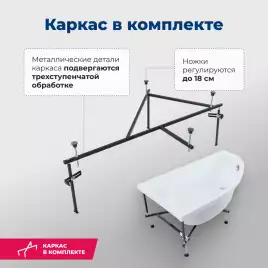 Акриловая ванна Aquanet Mia 140x80 L, 246817