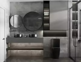 Унитаз-компакт ABBER Rechteck AC1210TMB черный матовый, безободковый, с бачком и сиденьем икролифт, смыв торнадо