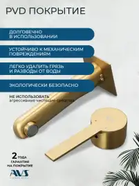 Смеситель для ванны AVS Elegant 811-410-BG с ручным душем, брашированное золото