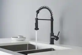 Смеситель для кухни Aquatek Европа AQ1387MB с выдвижной лейкой, Черный матовый