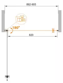 Душевая дверь Cezares ECO 90 см, ECO-O-B-1-90-C-NERO, профиль Хром, стекло Прозрачное