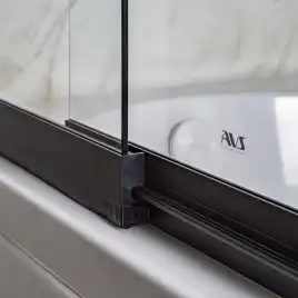 Шторка на ванну AVS Слайдер Плюс 80 профиль черный, стекло прозрачное, 803-0011-150-82-BM-T