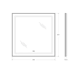 Зеркало BelBagno SPC-KRAFT-800-800-LED-TCH-WARM-NERO