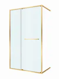 Душевая дверь CEZARES LUX-B-FS-11-120-C-BORO прозрачное стекло, профиль Брашированное золото