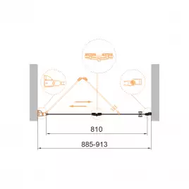 Душевая дверь CEZARES ECO-O-BS-12-90-C-Cr стекло Прозрачное, профиль Хром